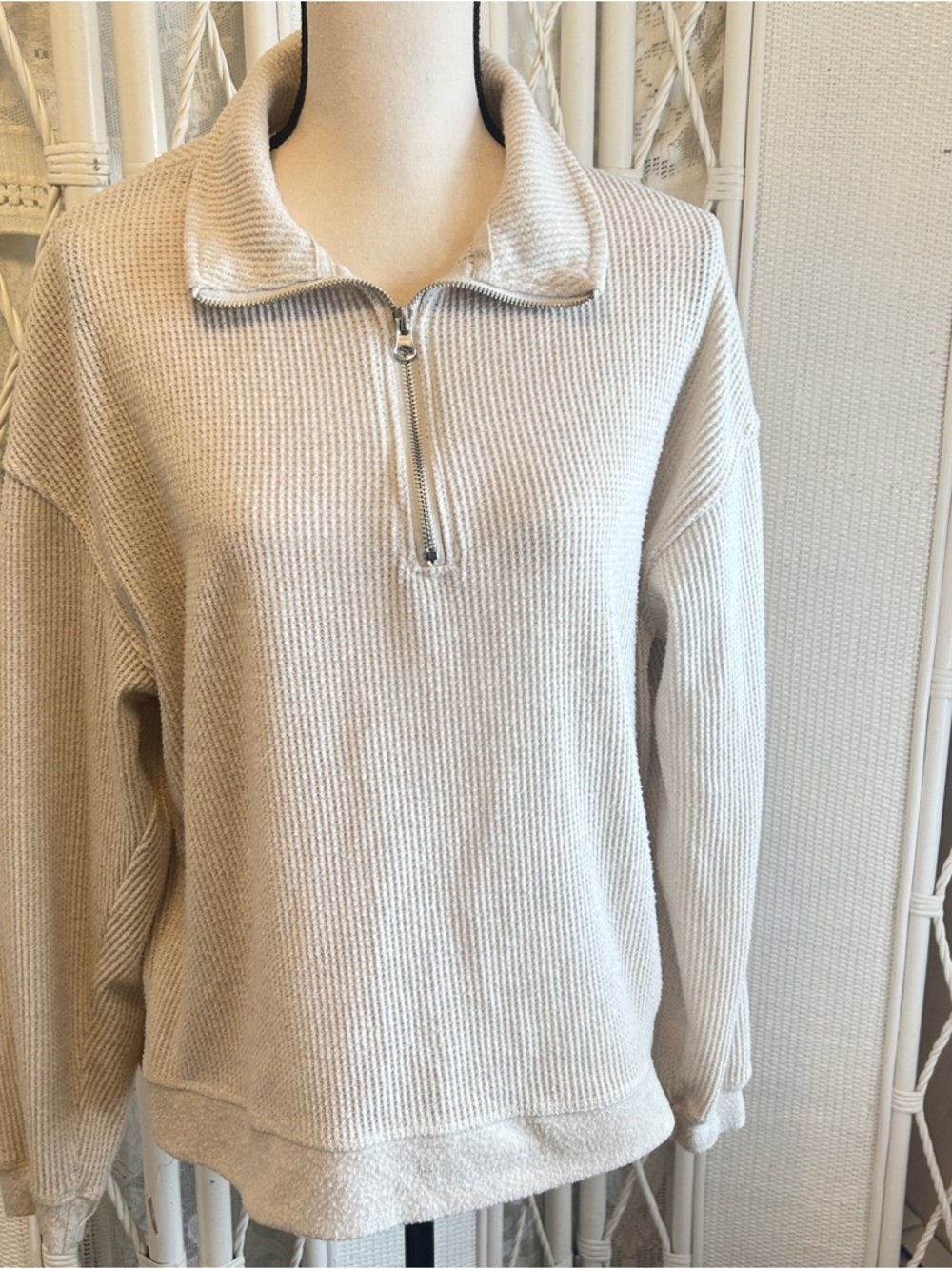 Better / Together Set Pants and Top Lounge Wear Cream Knit Women's size Large - Picture 8 of 14
